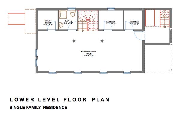 Modern Floor Plan - Lower Floor Plan #535-2