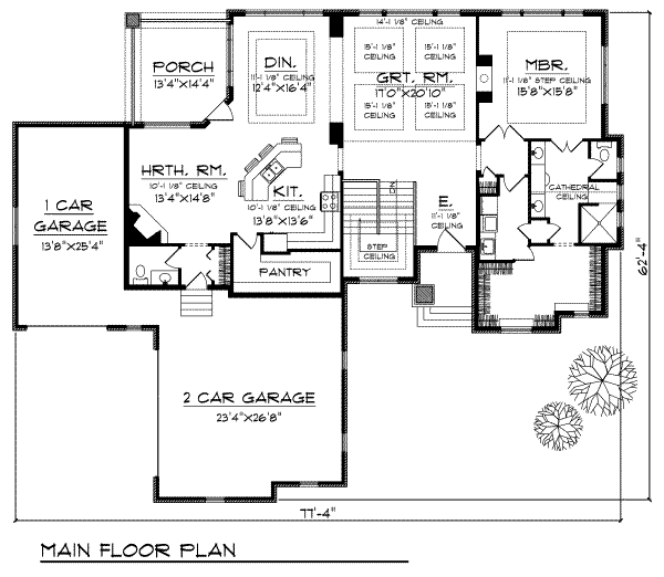 Home Plan - European Floor Plan - Main Floor Plan #70-677