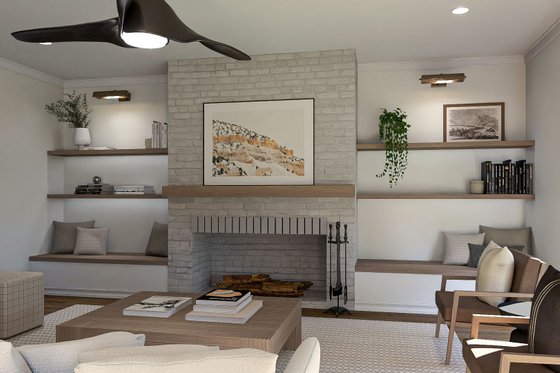 Interior - Family Room 1 for Traditional House Plan #455-364 - 3 bed, 2.5 bath