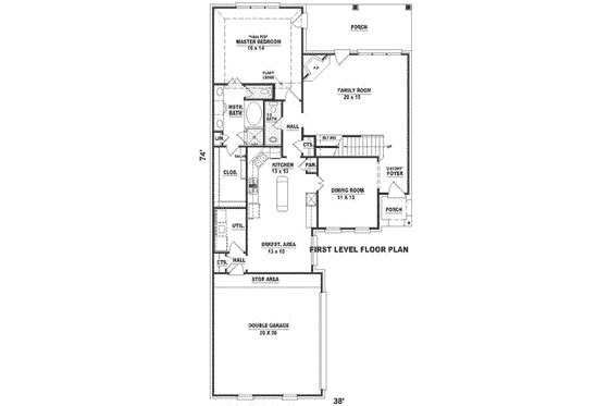 Floor Plan - Main Floor for European House Plan #81-251 - 3 bed, 2.5 bath