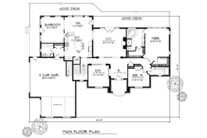 Floor Plan - Main Floor for European House Plan #70-406 - 2 bed, 2 bath
