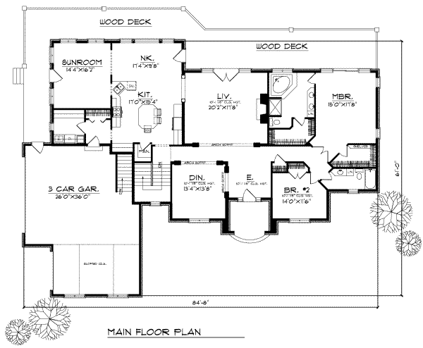 House Plan Design - European Floor Plan - Main Floor Plan #70-406