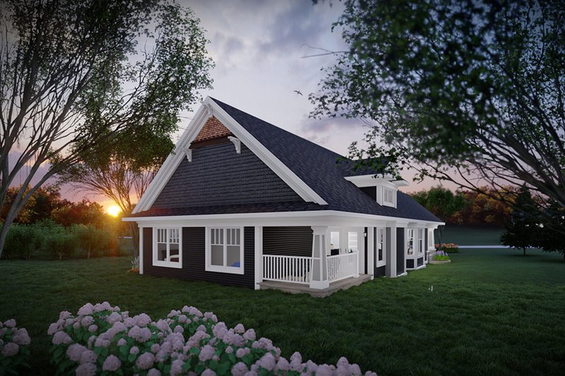 House Blueprint - Exterior - Rear Elevation for Craftsman House Plan #70-1522 - 2 bed, 2 bath