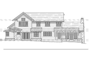 Exterior - Rear Elevation for Craftsman House Plan #899-2 - 4 bed, 4 bath