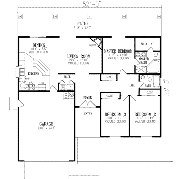 Adobe / Southwestern Style House Plan - 3 Beds 2 Baths 1447 Sq/Ft Plan ...