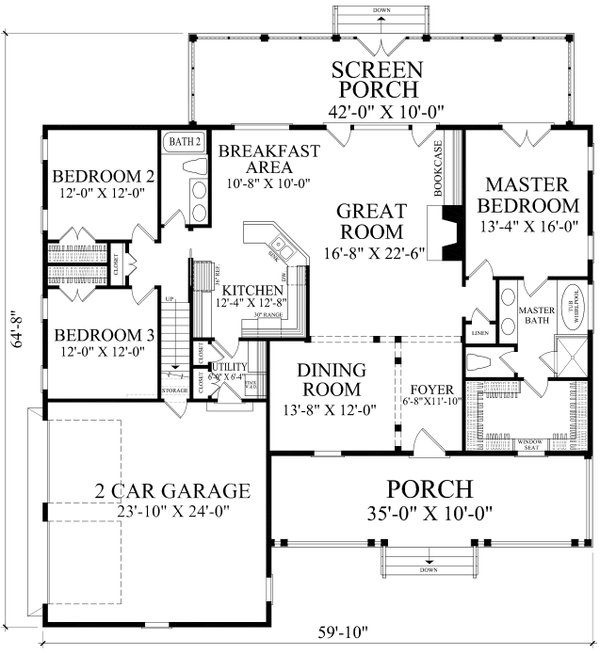 Country Floor Plan - Main Floor Plan #137-380