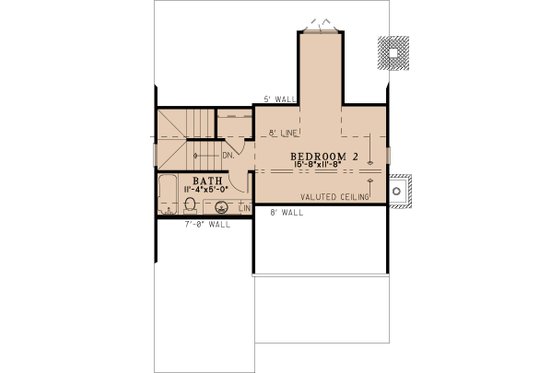 Floor Plan - Upper Floor for Cabin House Plan #923-388 - 2 bed, 2 bath