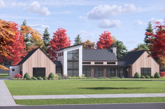 Exterior - Front Elevation 4 for Modern House Plan #1096-122 - 4 bed, 4.5 bath