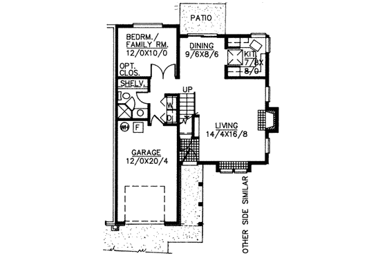 Floor Plan - Main Floor for Traditional House Plan #303-254 - 2 bed, 2 bath