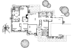 Floor Plan - Main Floor for Mediterranean House Plan #72-121 - 3 bed, 2 bath