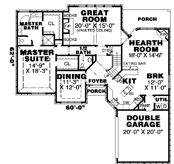 European Floor Plan - Main Floor Plan #34-148