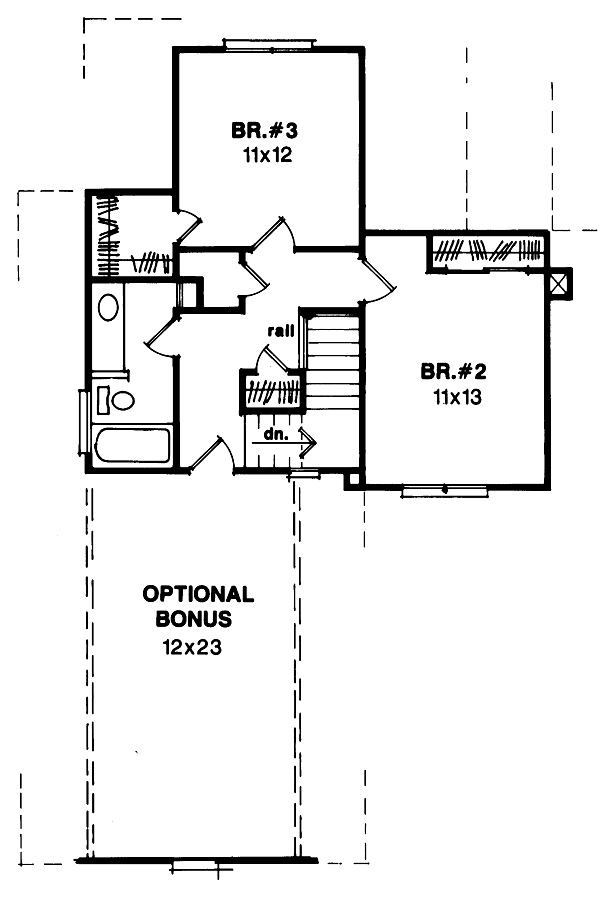 House Design - European Floor Plan - Upper Floor Plan #41-137