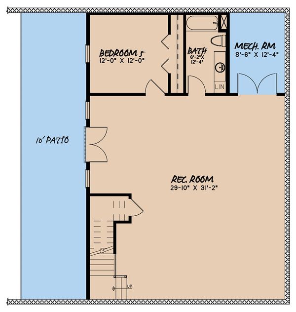 Craftsman Floor Plan - Lower Floor Plan #923-163
