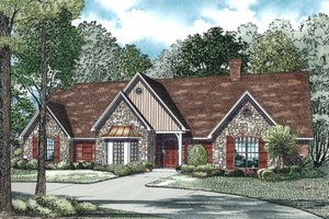 Ranch Exterior - Front Elevation Plan #17-575