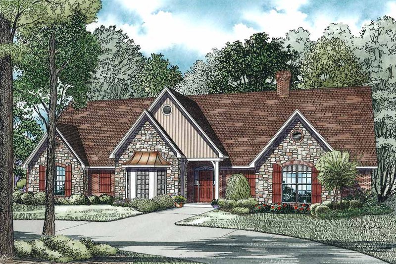 Architectural House Design - Ranch Exterior - Front Elevation Plan #17-575