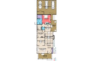 Floor Plan - Main Floor for Southern House Plan #63-406 - 3 bed, 3 bath