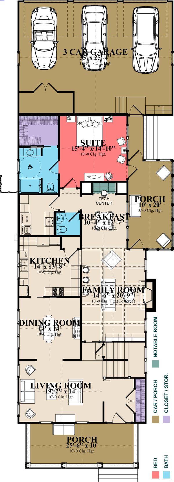 Southern Floor Plan - Main Floor Plan #63-406