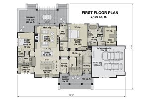 Floor Plan - Main Floor for Farmhouse House Plan #51-1163 - 4 bed, 3.5 bath