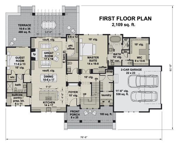 Farmhouse Floor Plan - Main Floor Plan #51-1163