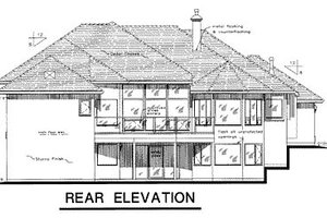 Exterior - Rear Elevation for European House Plan #18-180 - 3 bed, 2.5 bath