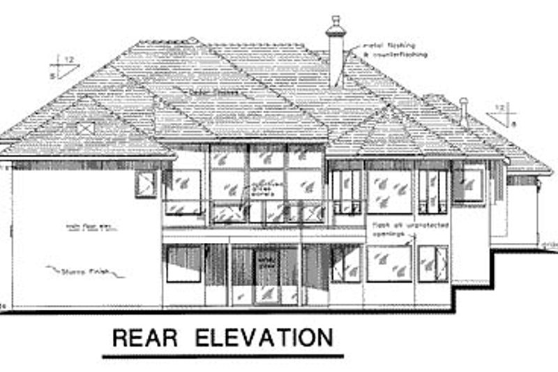Dream House Plan - Exterior - Rear Elevation for European House Plan #18-180 - 3 bed, 2.5 bath