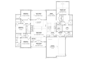 Floor Plan - Main Floor for European House Plan #1096-89 - 4 bed, 3 bath