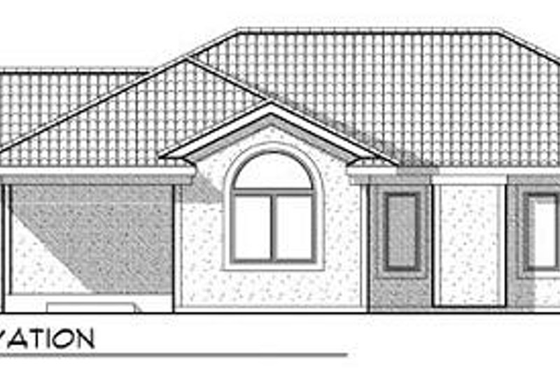 Home Plan - Exterior - Rear Elevation for Mediterranean House Plan #70-928 - 3 bed, 2 bath