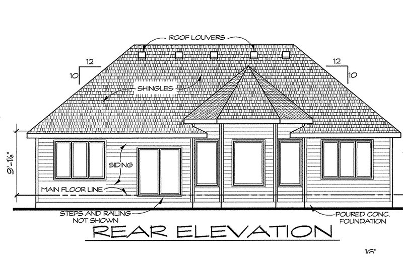 Dream House Plan - Exterior - Rear Elevation for Craftsman House Plan #20-2115 - 2 bed, 2 bath