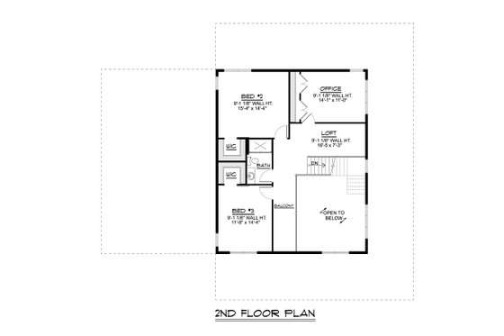 Floor Plan - Upper Floor for Barndominium House Plan #1064-230 - 3 bed, 2.5 bath