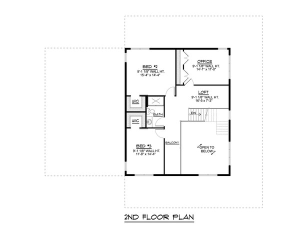 Barndominium Floor Plan - Upper Floor Plan #1064-230