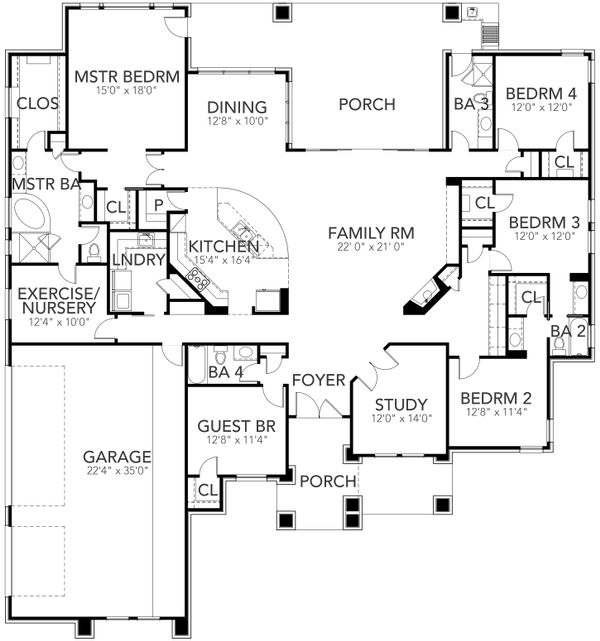 Contemporary Floor Plan - Main Floor Plan #80-216