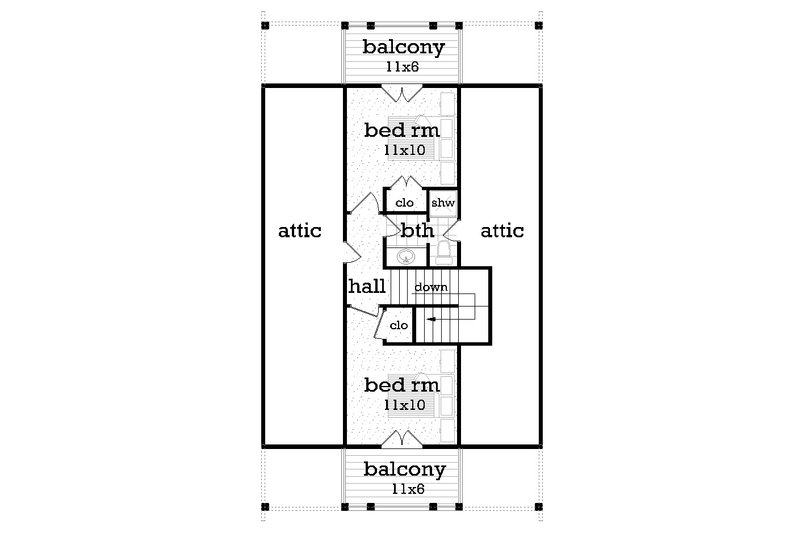House Plan Design - Floor Plan - Upper Floor for Cottage House Plan #45-619 - 3 bed, 2.5 bath