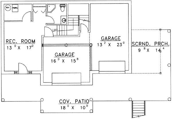 Floor Plan - Lower Floor Plan #117-459