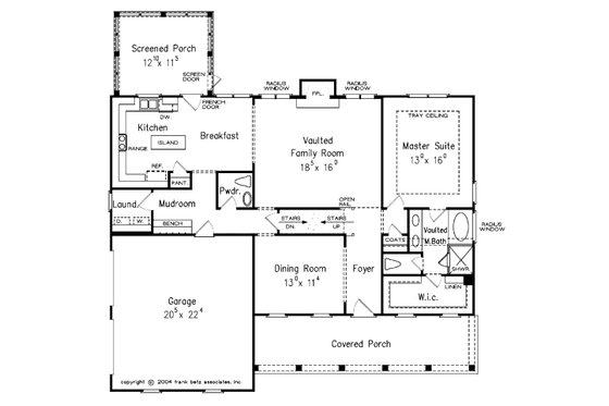 Floor Plan - Main Floor for Country House Plan #927-9 - 3 bed, 2.5 bath