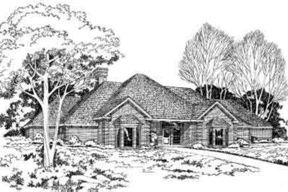Exterior - Front Elevation for Traditional House Plan #312-457 - 4 bed, 3 bath