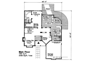 Floor Plan - Main Floor for Traditional House Plan #50-183 - 3 bed, 2.5 bath
