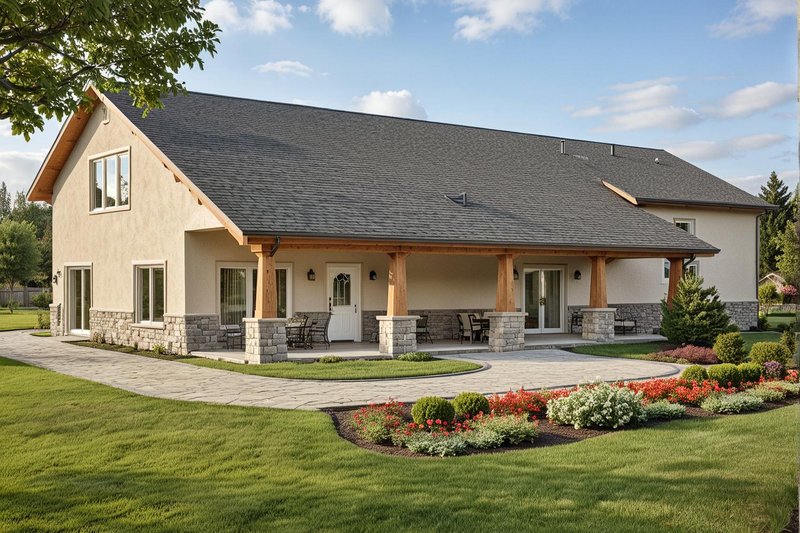 Home Plan - Exterior - Front Elevation 2 for Contemporary House Plan #117-855 - 1 bed, 2 bath