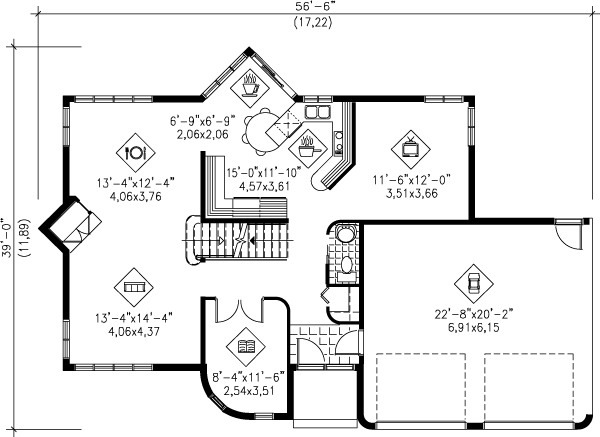 Contemporary Floor Plan - Main Floor Plan #25-2166