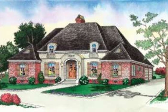 Exterior - Front Elevation for European House Plan #16-297 - 4 bed, 2.5 bath