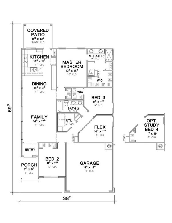 House Blueprint - Contemporary Floor Plan - Main Floor Plan #472-455