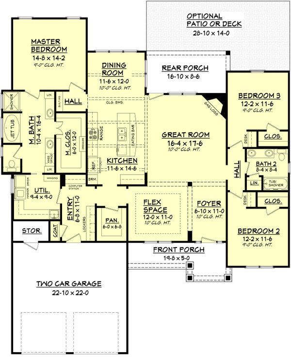 House Design - Country Floor Plan - Main Floor Plan #430-91