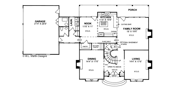 Architectural House Design - European Floor Plan - Main Floor Plan #20-320