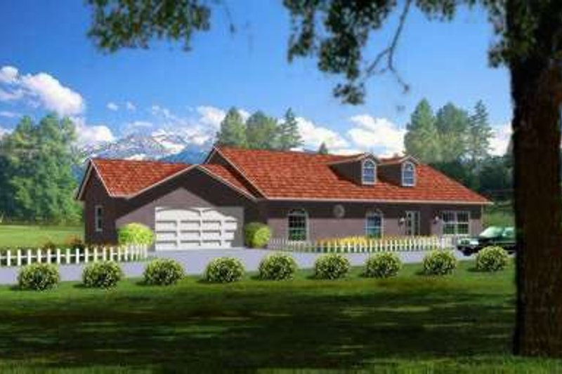 House Blueprint - Ranch Exterior - Front Elevation Plan #1-436