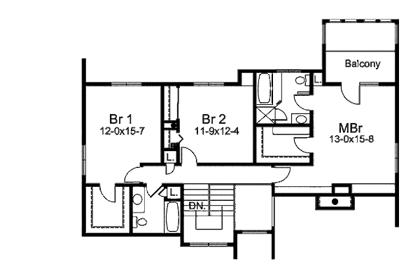 Floor Plan - Upper Floor Plan #57-257