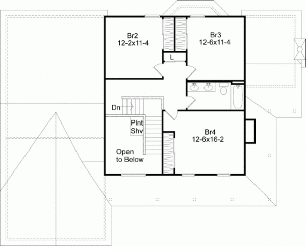 House Design - Country Floor Plan - Upper Floor Plan #22-504