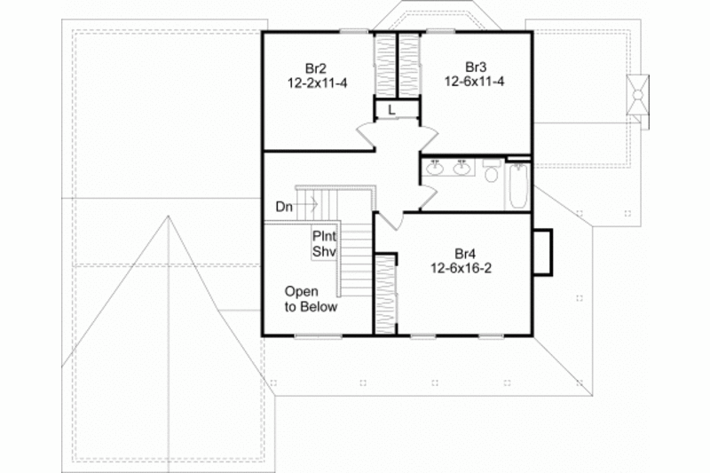 House Plan Design - Floor Plan - Upper Floor for Country House Plan #22-504 - 4 bed, 2.5 bath