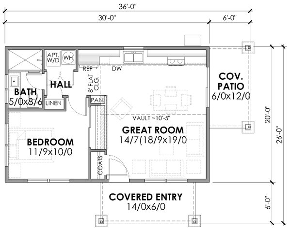 Craftsman Floor Plan - Main Floor Plan #1105-8