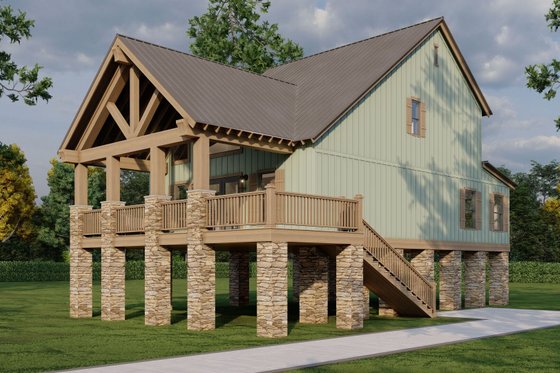 Exterior - Front Elevation 3 for Beach House Plan #923-414 - 3 bed, 2.5 bath