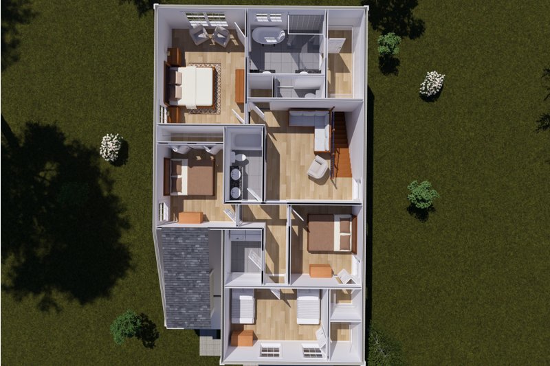 Architectural House Design - Floor Plan - Upper Floor 1 for Cottage House Plan #513-2406 - 4 bed, 2.5 bath