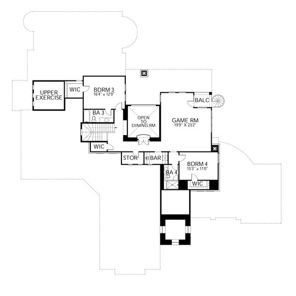 Dream House Plan - Mediterranean Floor Plan - Upper Floor Plan #80-214
